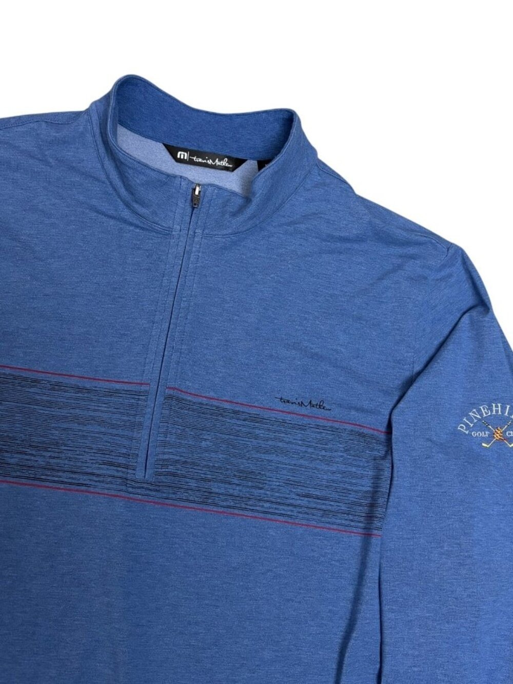 TRAVIS MATHEW GOLF Quarter Zip Jacket Light Breathable Blue Long Sleeve Mens XL